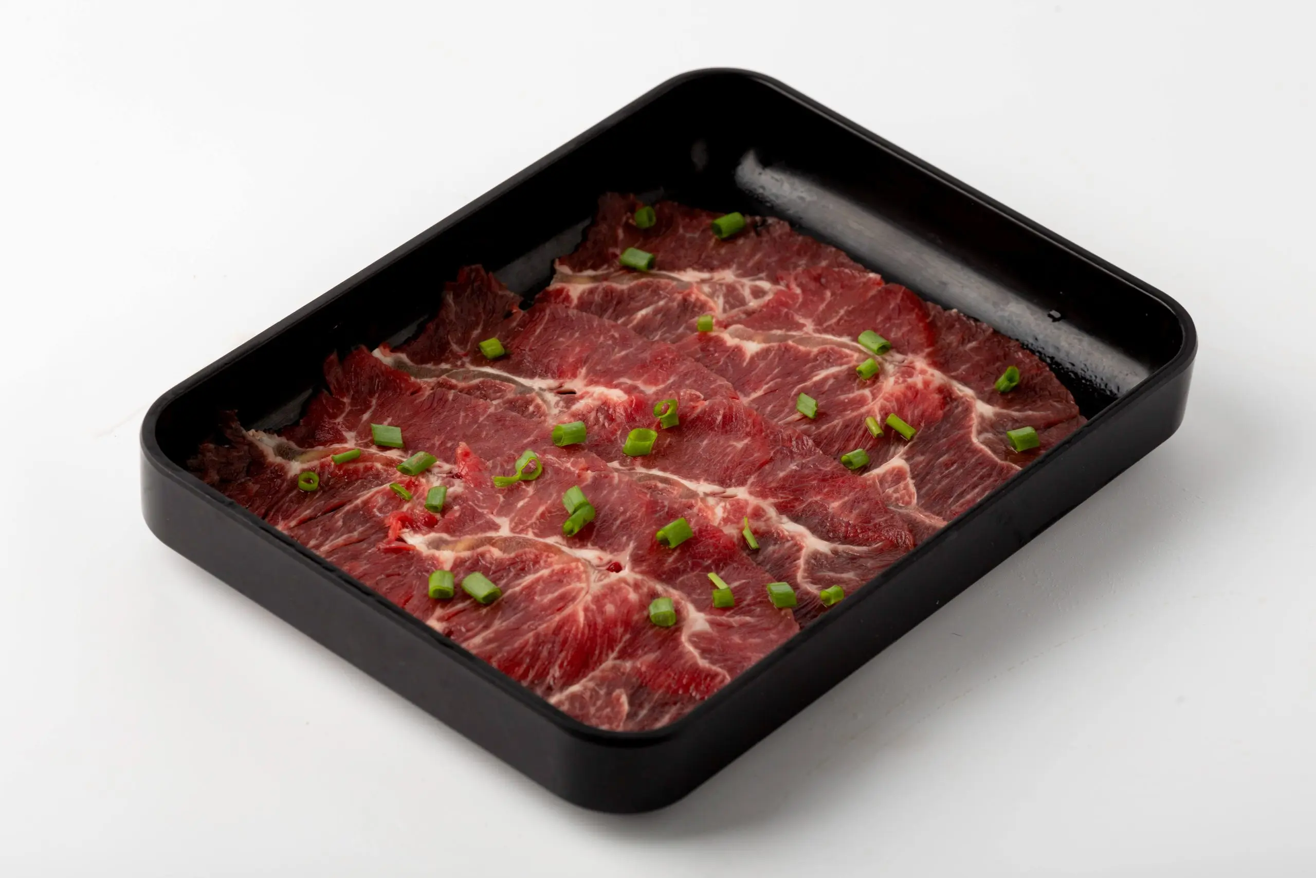 Beef slices with chopped green onions at M Bar Hot Pot Restaurant in Arcadia